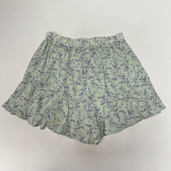 She + Sky Womens Culottes Shorts Multicolor Floral Lined High Rise Drawstring M - Picture 2 of 10